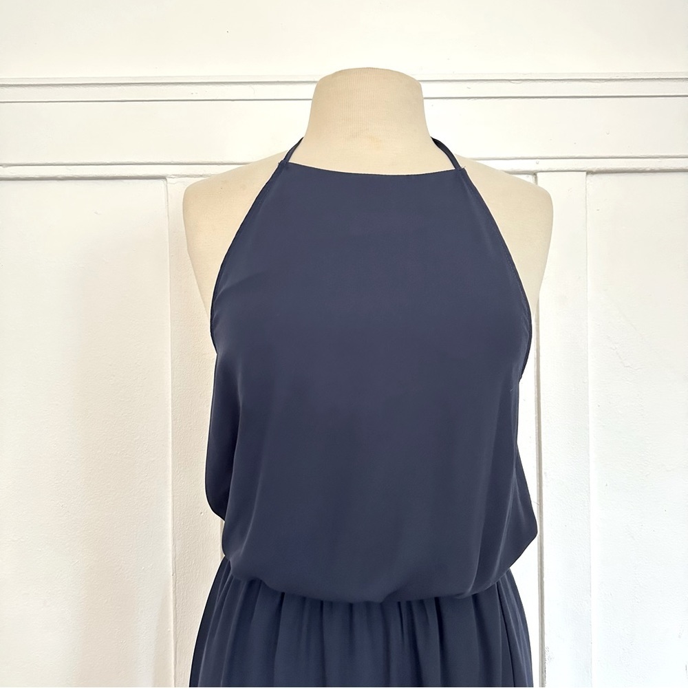 Show me your MuMu Heather Halter Dres in Navy sz M - Picture 4 of 6